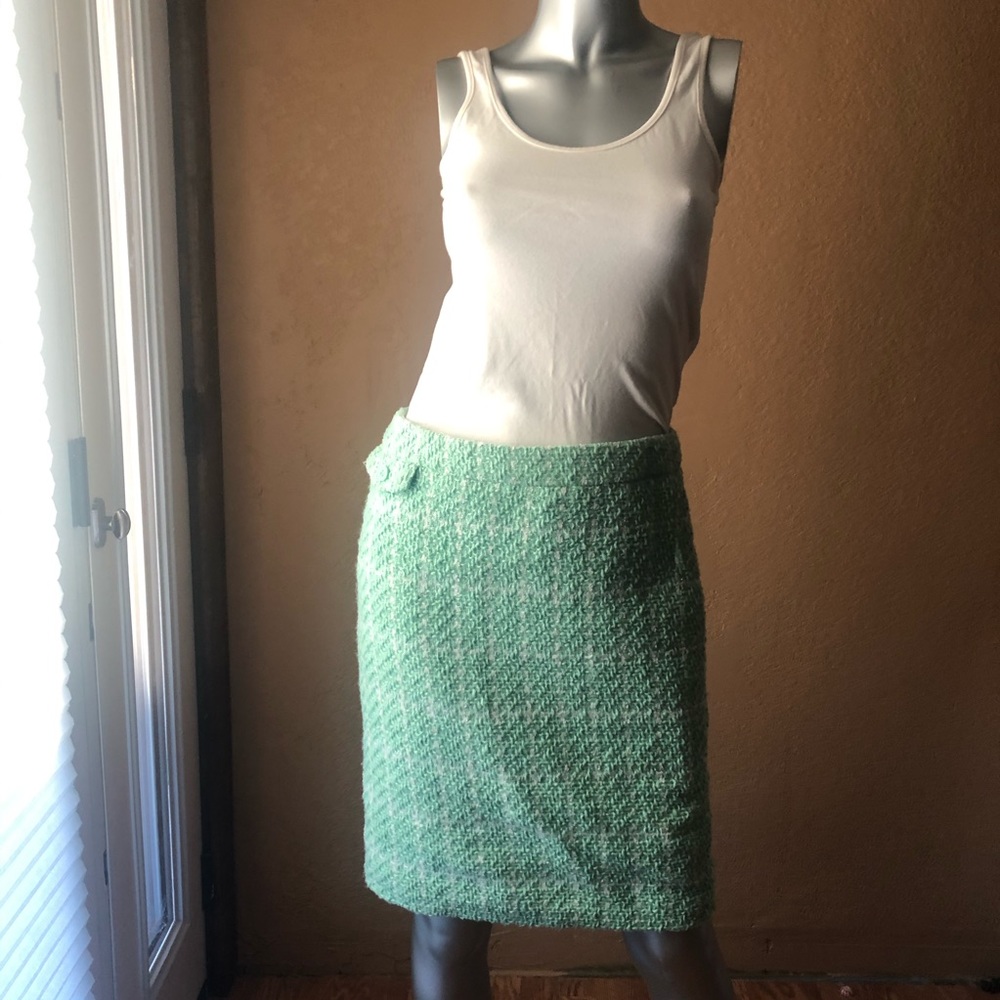 Mint tweed skirt
